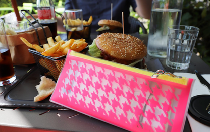 TRAVEL WALLET - HOUNDSTOOTH - CORAL