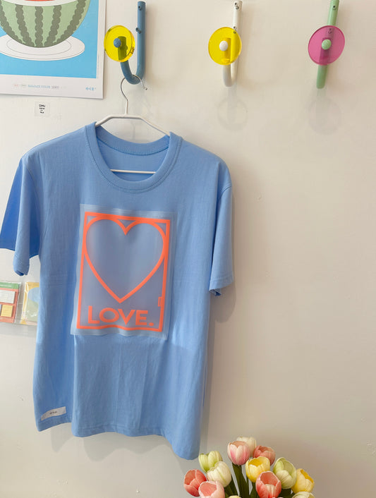 BLUE T-SHIRT LOVE ORANGE